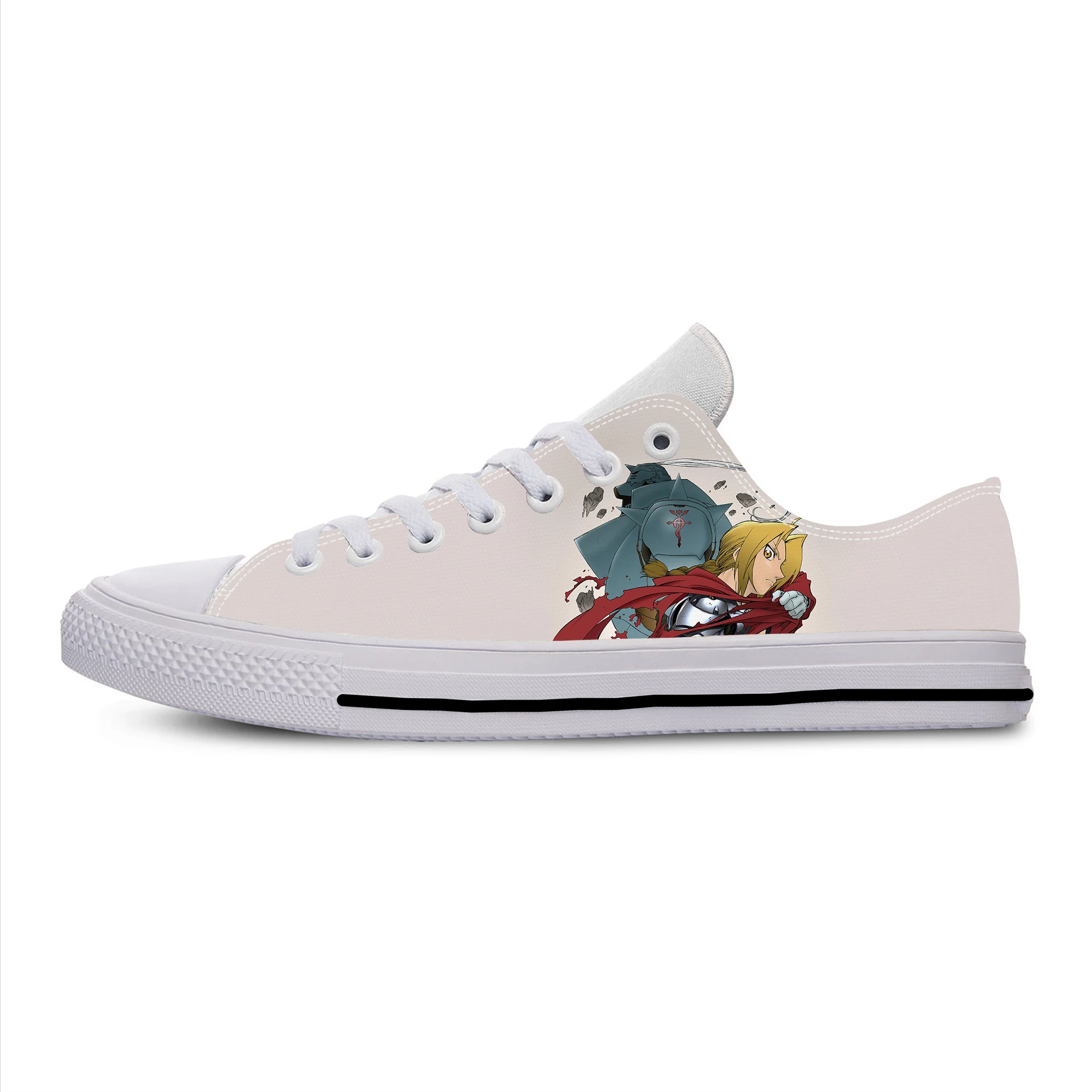 

Anime Manga Cartoon Comic Fullmetal Alchemist Cool Casual Cloth Shoes Low Top Lightweight Breathable 3D Print Men Women Sneakers