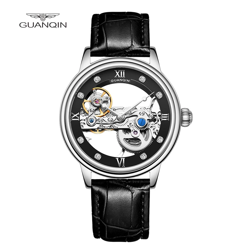 

GUANQIN Luxury Sapphire Tourbillon Chain Air Design Mechanical Automatic Men Watch Stainless Steel Waterproof Relogio Masculino