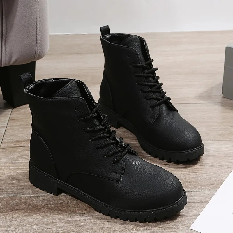Women Boots Genuine Leather Women White Ankle Boots Motorcycle Boots Female Spring Autumn Winter Shoes Woman Punk Botas Mujer