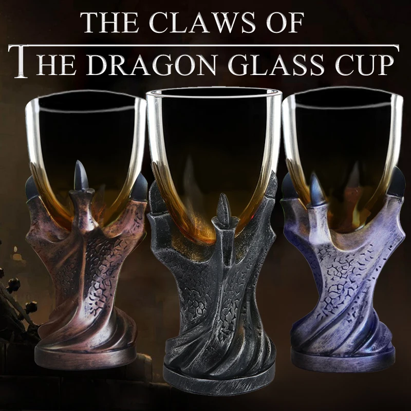 

Creative Resin Goblet Dragon Claw Glass Transparent Halloween Skeleton Wine Glass Cocktail Alcoholic Tumbler
