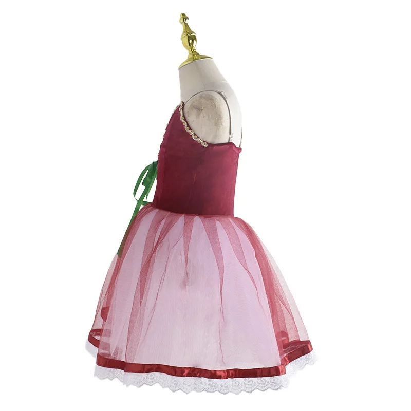 Профессиональная балетная романтическая пачка длинная юбка черное красное