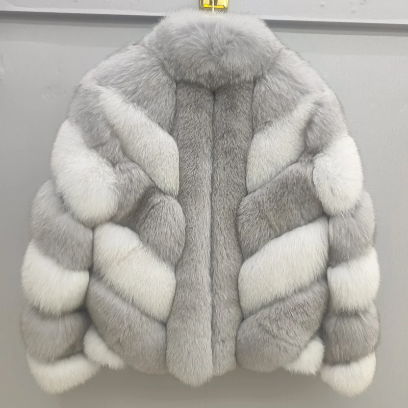 100% natural fox fur fashion winter jacket women's thermal real fur coat casual street wear thick jacket can be customized enlarge