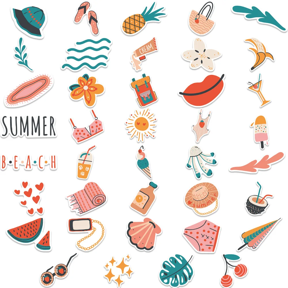 

39 шт. Мультяшные летние маленькие свежие наклейки VSCO творческое эстетическое Искусство Детские игрушки водонепроницаемый подарок переводные наклейки для ноутбука декоративные наклейки