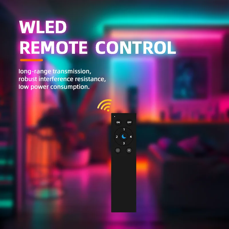 Фото Адресный пульт дистанционного управления со светодиодной подсветкой DOMRAEM WLED WiFi — ESP-NOW, диапазон 30 м, малое энергопотребление, 4-сценическая память, управление без приложения, управление микросхемой RGB №3