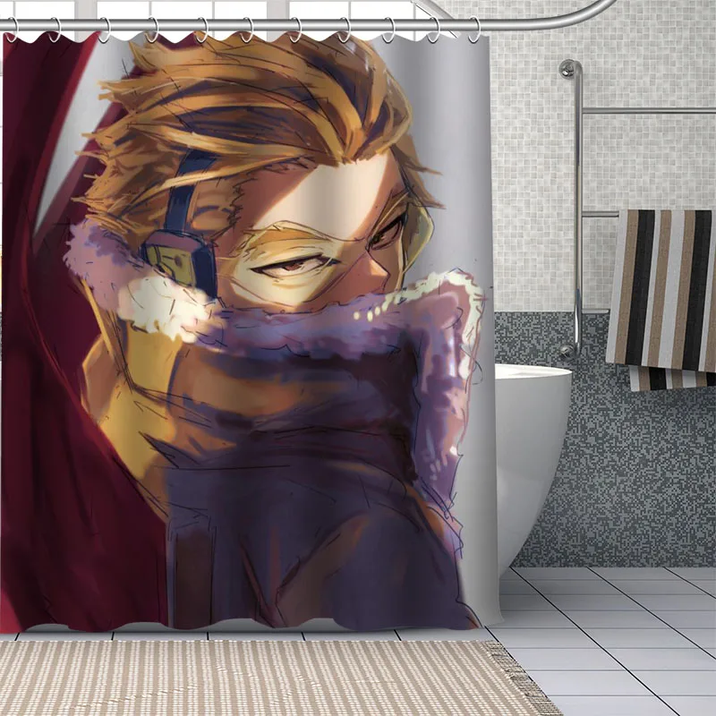 

Высококачественные занавески для душа с рисунком аниме Hawks Bnha, Товары для ванной, украшение для ванной комнаты, водонепроницаемый полиэстер...