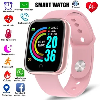 Y68 Color Screen Pedometers Sport Watches Bracelets D20 Heart Rate Blood Pressure Fitness Smart Wristband For Children Men Women 2