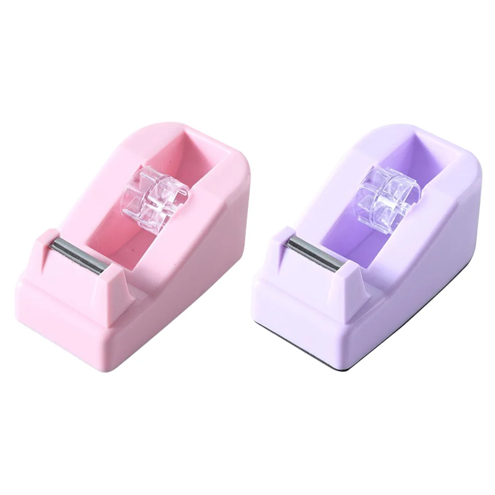 

2Pcs Portable Tape Dispensers Small Sticker Dispensers Adorable Tape Cutters (Random Color)