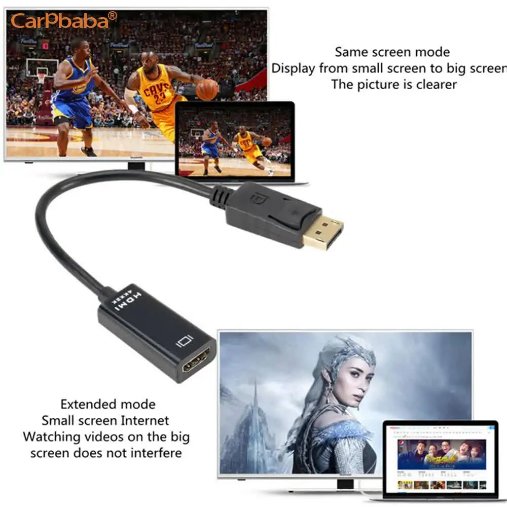 Carpbaba 4K DP-HDMI-совместимый адаптер 1080P папа DP-мама HDMI-совместимый кабель-конвертер