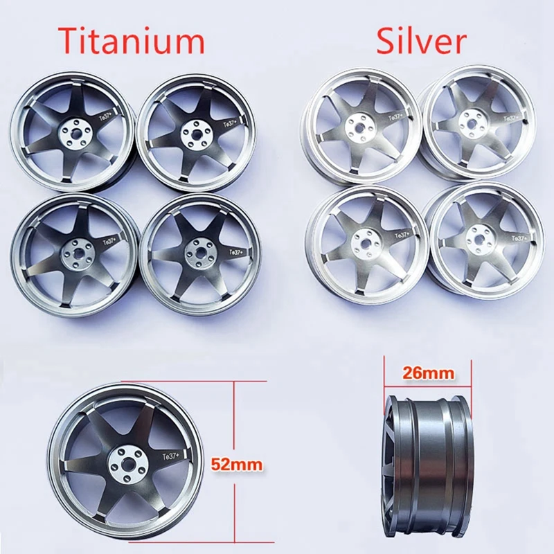 

4 шт. металлические 6 спицевых 52 мм колесные диски для 1/10 RC On-Road Drift Car Sakura Traxxas HSP Tamiya HPI обновленные детали