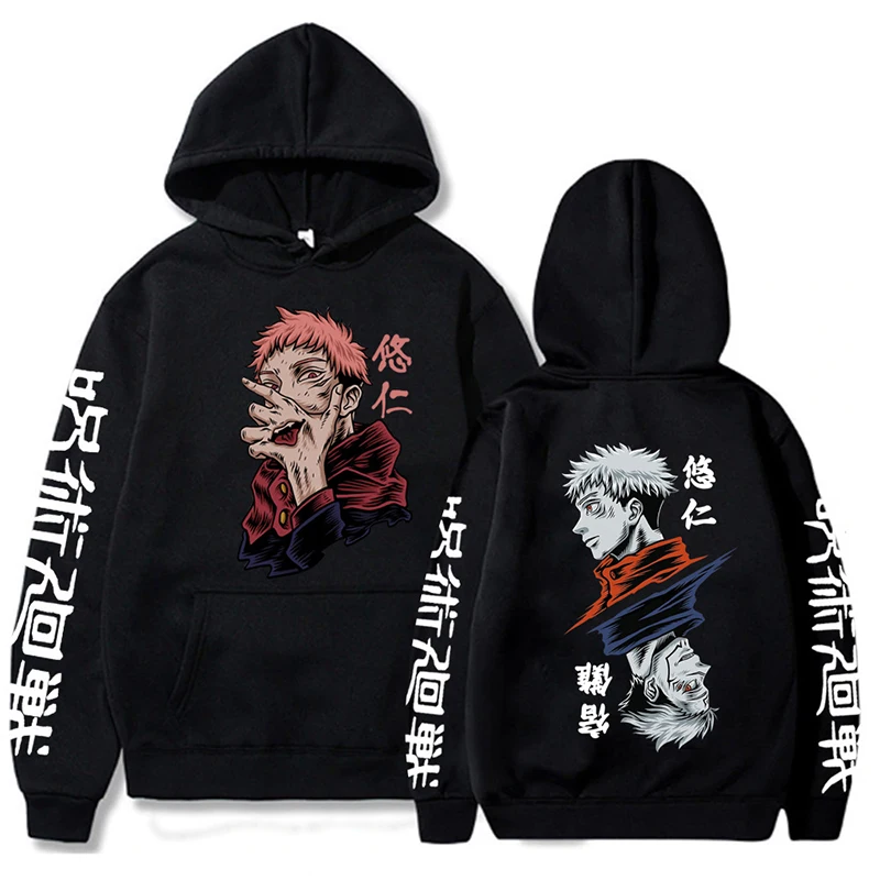 

Harajuku Anime Jujutsu Kaisen Print Hooded Men's And Women's Spring And Autumn Fashion Pullovers Casual Loose Sports Tops