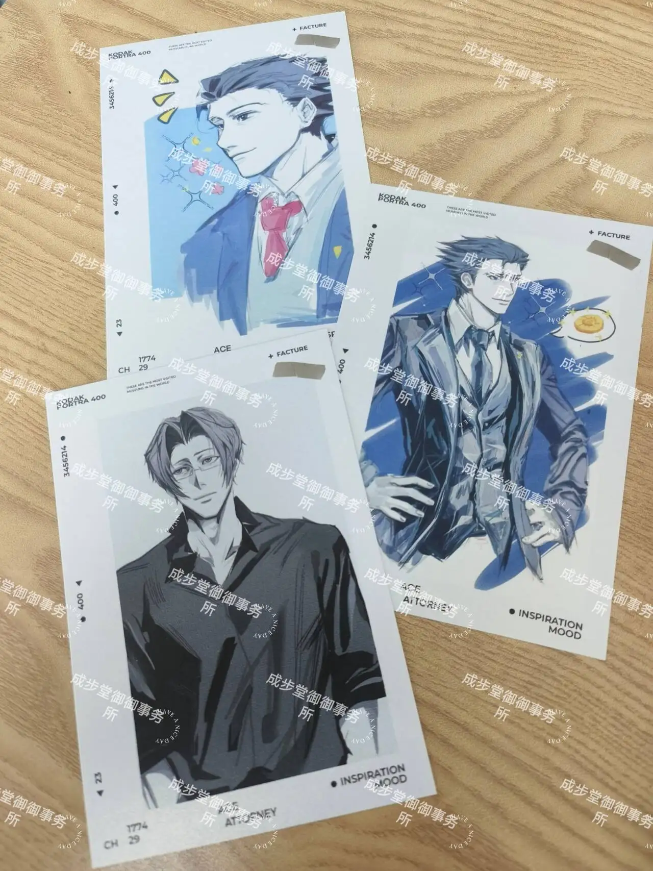 Аниме Ace Attorney Phoenix Wright Miles Edgeworth косплей открытка значок кулон брошь брелок