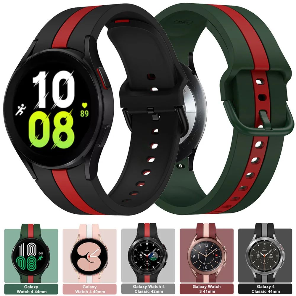 

For Samsung Galaxy Watch 5 4 40mm 44mm watch5 Pro 45mm Watch4 Classic 46mm 42mm Strap Silicone Wristband Bracelet Watchband Ban