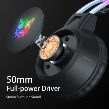 ONIKUMA RGB Headset Gamer PC PS4 Gaming Headphones with HD Flexible Mic 3.5mm Headphone for Xbox PS5 Switch Computer Games 4