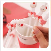 cartoon drinking straws disposable creative milk tea juice retractable bending thick children long plastic cute