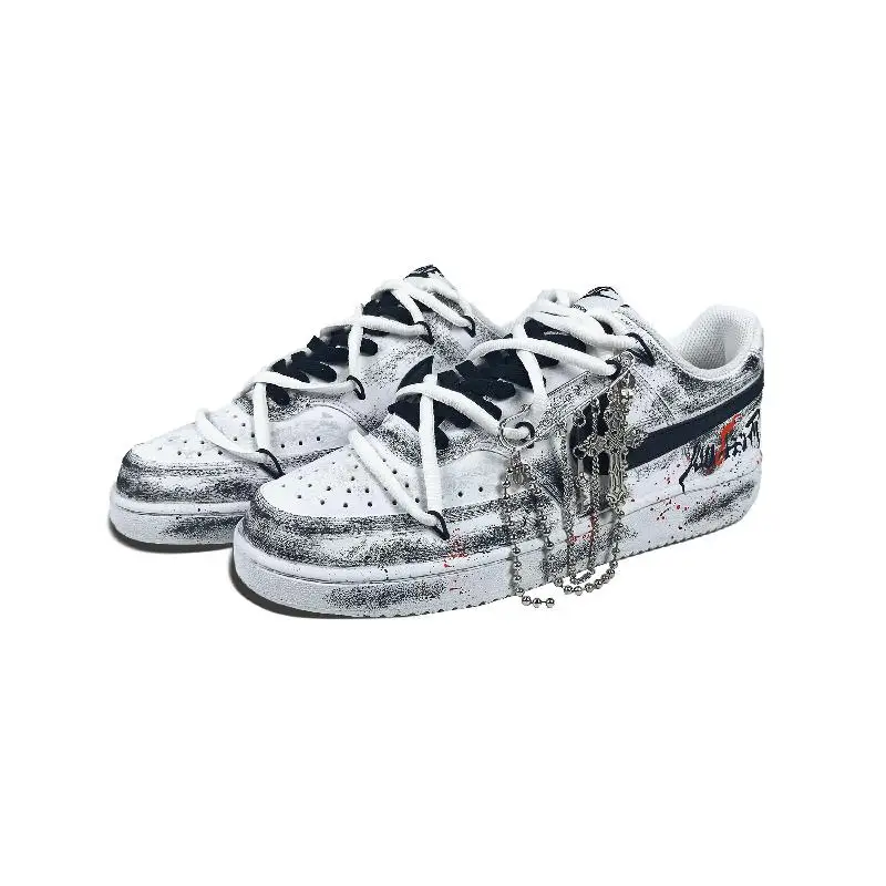 【Настроить】Nike Court Vision 1 обувь для скейтбординга мужские низкие белые/красные