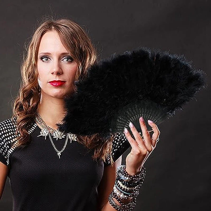 Винтажный черный складной ручной вентилятор праздничный Ручной Веер-хлопушка