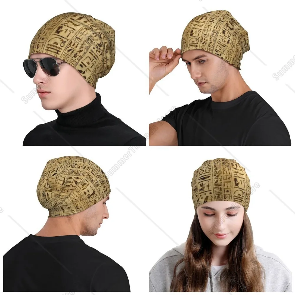 Египетские иероглифы на папирусе шляпа вязаные шапки для мужчин и женщин крутые