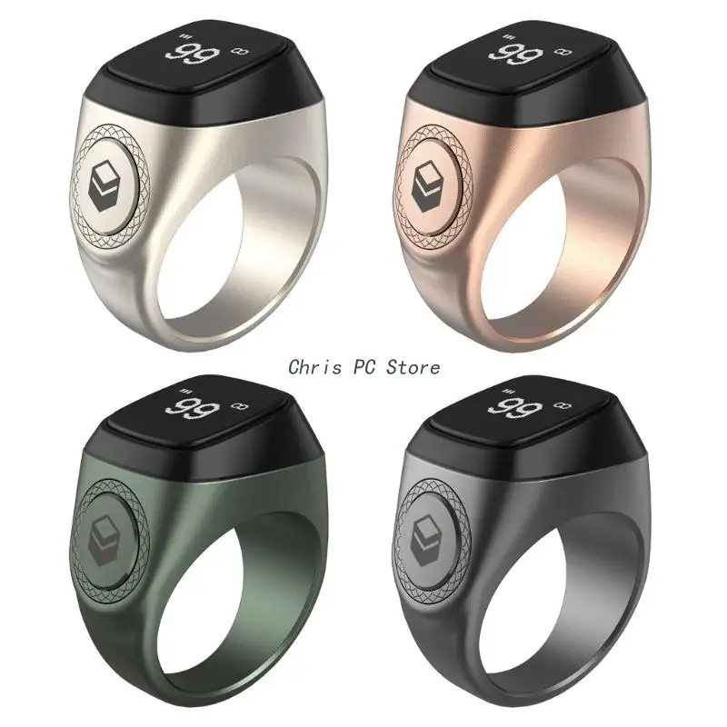 

H8WA Tasbeeh Counter Ring Fashion Jewelry Finger Ring Intelligent Devices