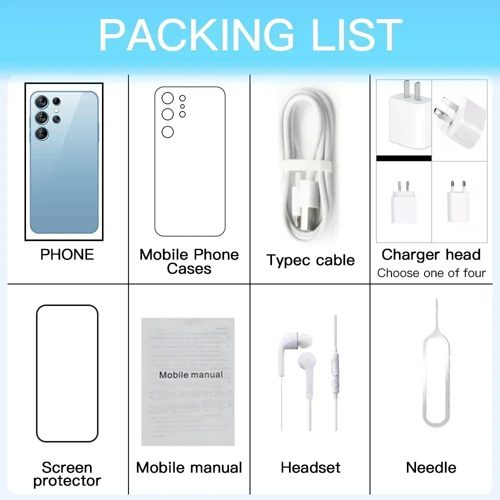 Оригинальный глобальный смартфон S24Ultra 5G 7 3 дюйма HD 16 + 1 T 8800 мАч 48 72 МП мобильный