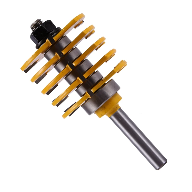 

1Pc Box Joint Router Bit Adjustable 5 Blade 3 Flute 8Mm Shank For Wood Cutter Tenon Cutter For Woodworking Tools