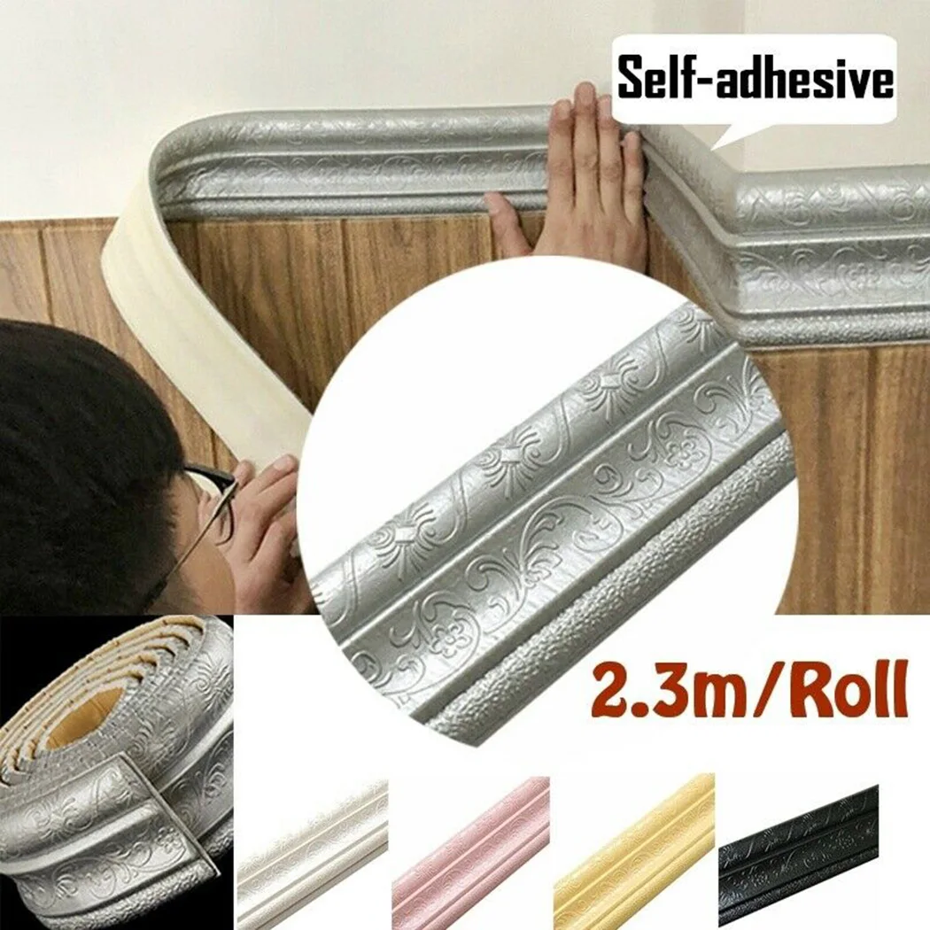 

Wall Trim Wallpaper Waist Line Skirting Line Three-Dimensional Wall Sticker 3D Foam Edge Border Self-Adhesive Wall Edging Strip