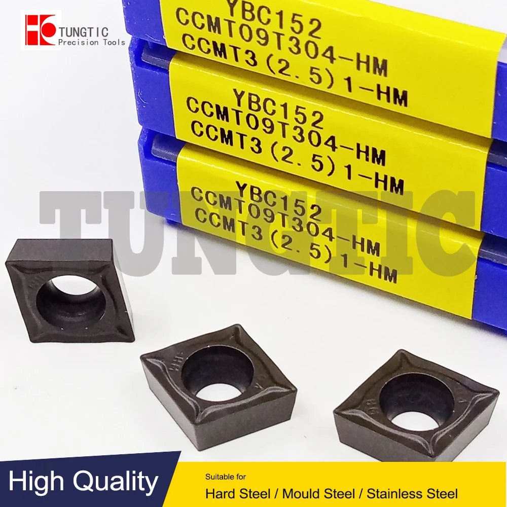 

CCMT09T304-HM YBC152 Milling Cutter CNC Tools Insert Lathe Machining Tools Lathe Cutting Tool Metal Turning Tools CCMT 09T304