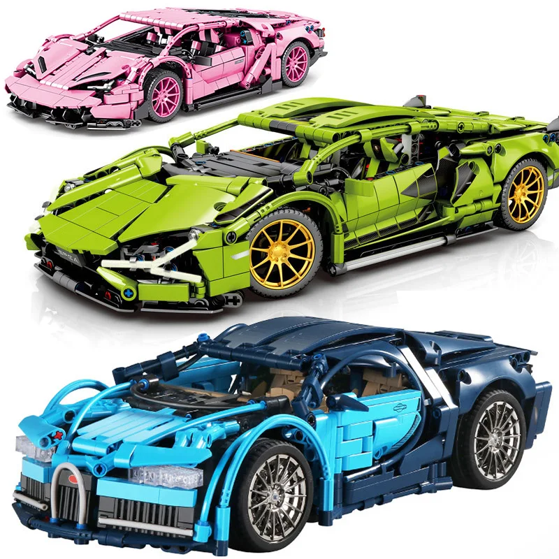 

Техническая серия, механический Lamborghinied Bugatties, Модель гоночного автомобиля, строительные блоки, спортивный автомобиль, кирпичи, игрушки, под...