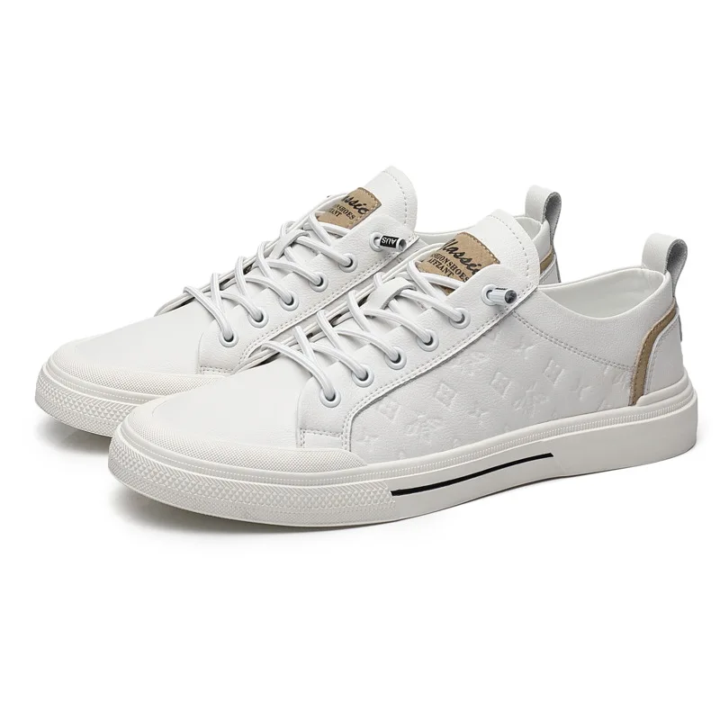 

Men's Leather Small White Shoes Low Top Korean Casual Man Sneakers 2022 Spring Autumn New Breathable Sports Shoes for Men