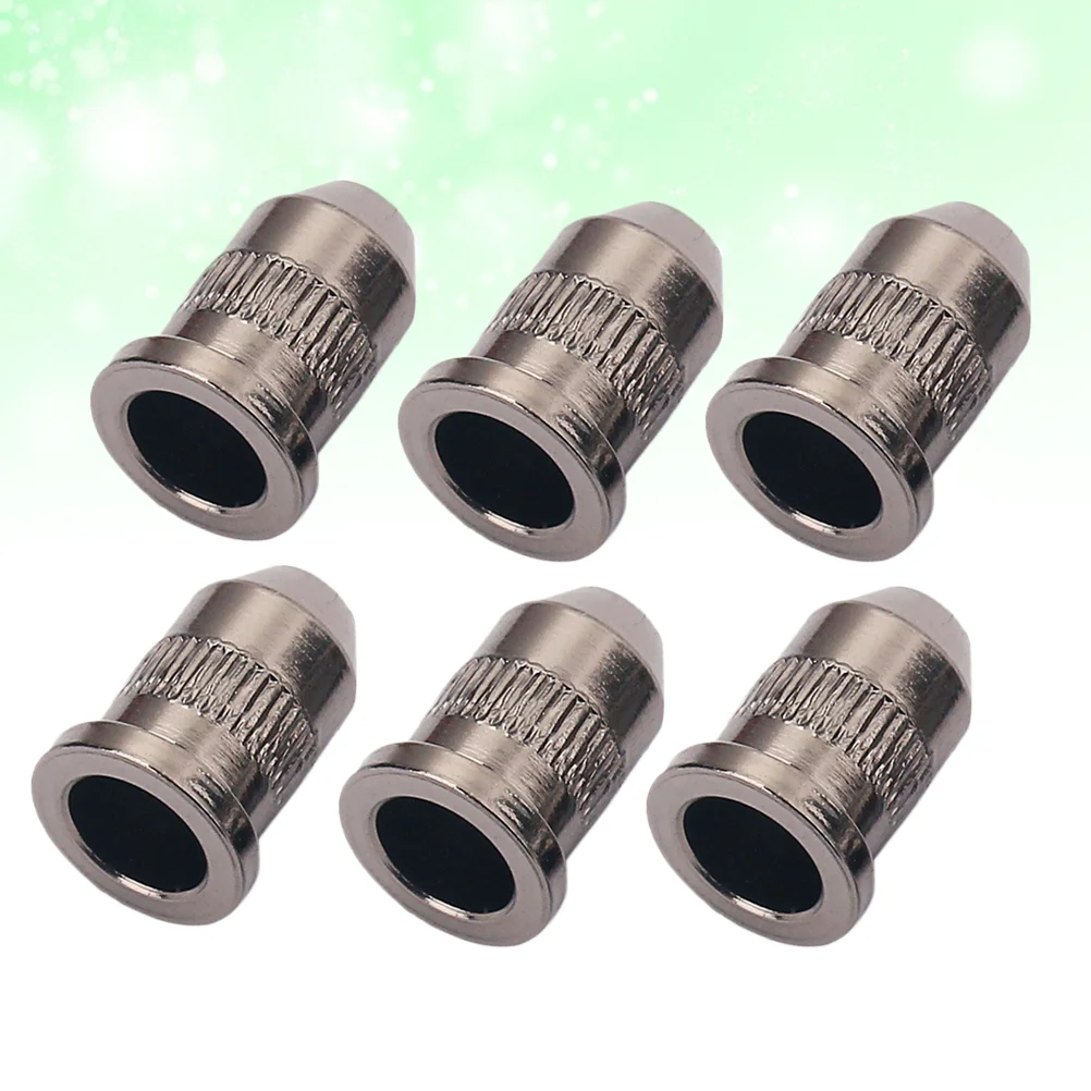 

6 Pcs Through Body Ferrules String Bullet Guitar Replacement Parts Mounting Buckle Cap Electric Bass
