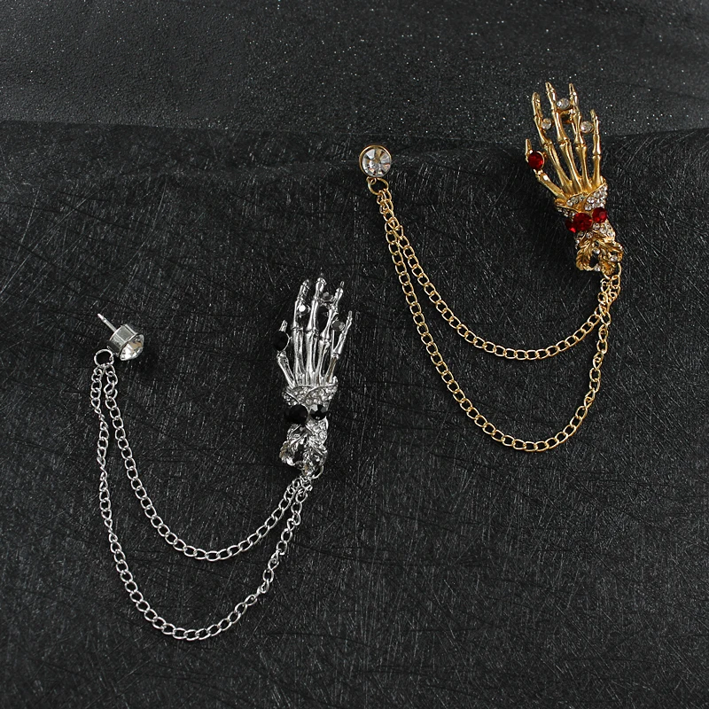 Мужская классическая рубашка шея бахрома цепочка брошь готическая классика