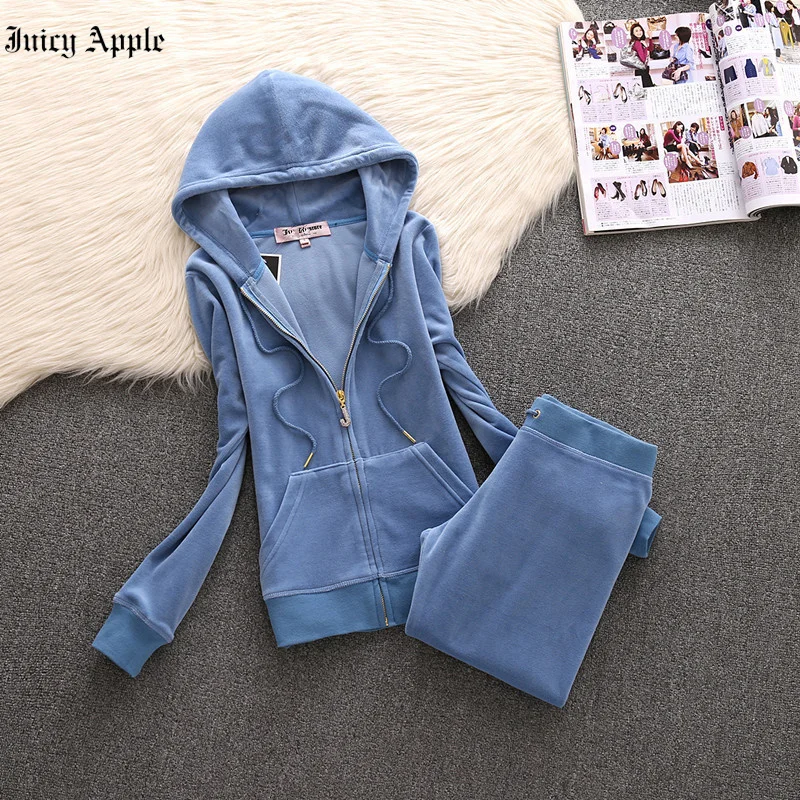 Juicy Apple Tracksuit Woman Spring And Autumn Casual Two Pieces Set Sweatshirts Pullover Hoodie Suit Female Elegant Women's Sets