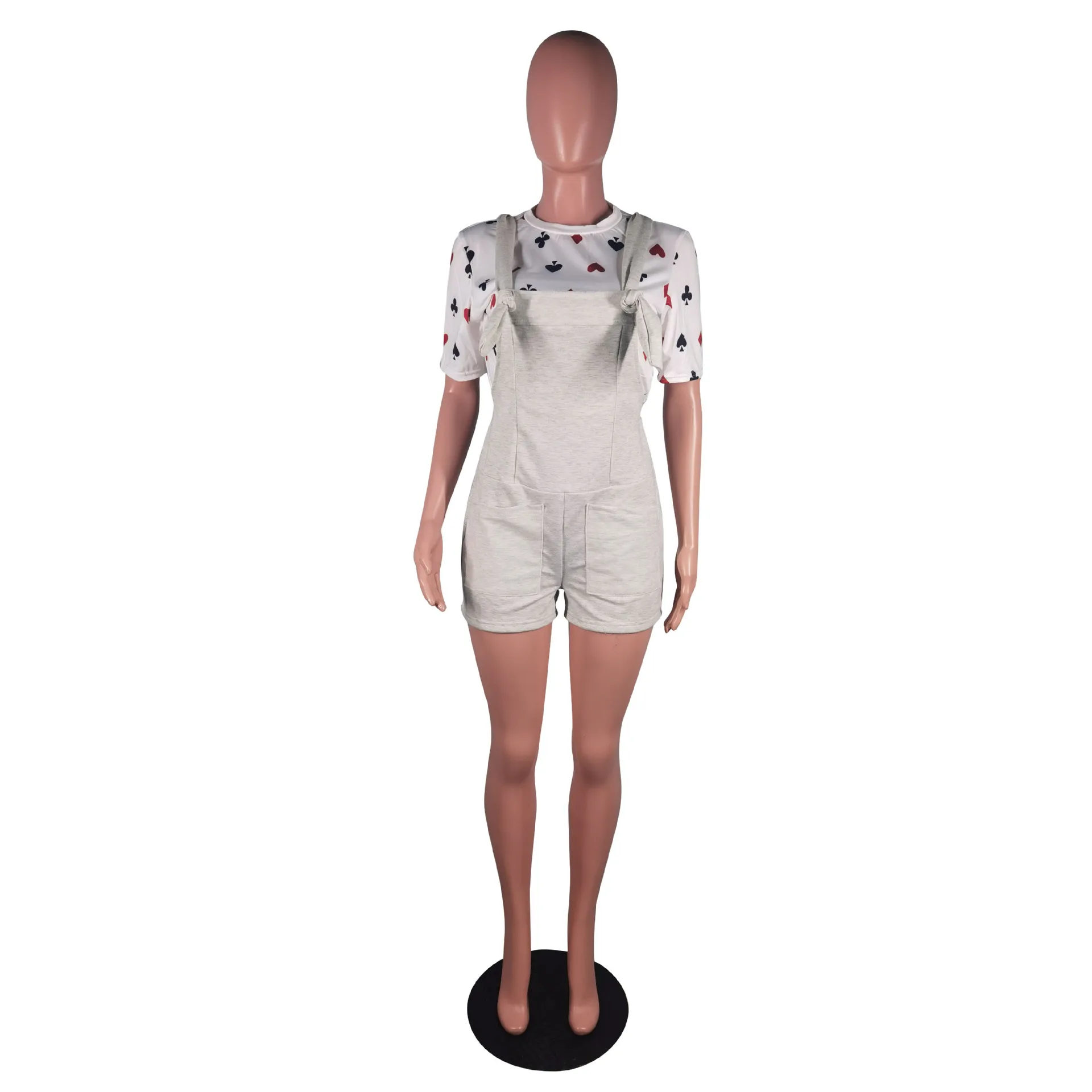 Casual Female Overalls Solid Splicing Pocket Loose High Waist Romper Jumpsuits Summer Streewear Korean Style Suspenders Shorts