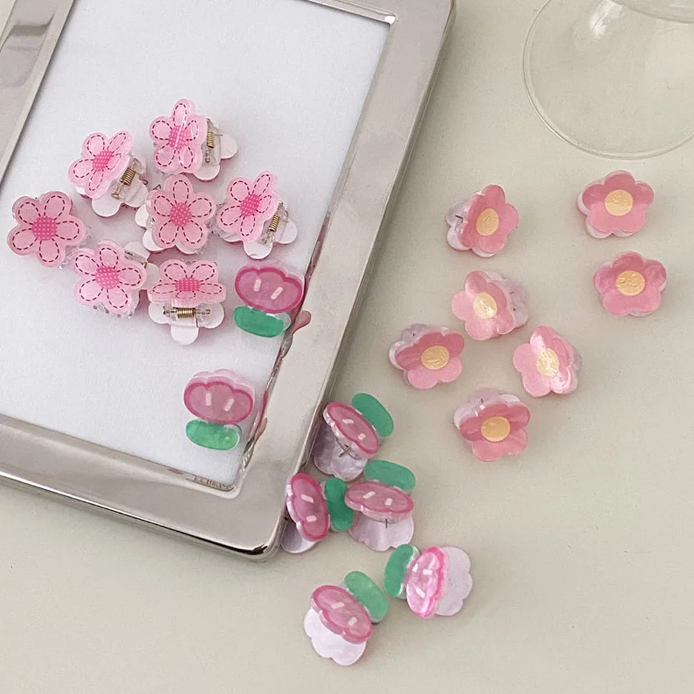 

1Pcs Cute Mini Hair Claws Plastic Flower Side Hair Clips Girls Small Hairpin Hair Styling Hairgrips Women Claws Headwear 2022