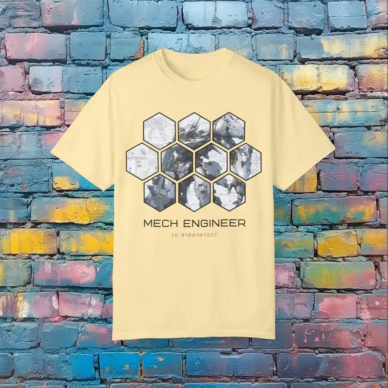 Футболка Mech инженера-гигантская графическая футболка Mecha