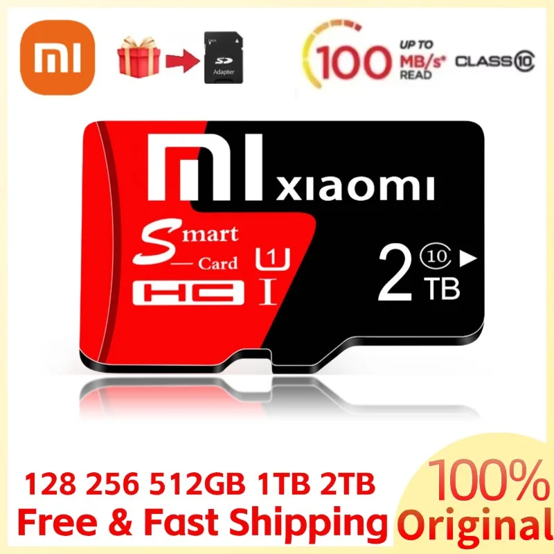 Карта памяти Xiaomi 1TB Class10 V30 TF Card 2TB Mini SD 128GB 256GB Высокоскоростная карта Micro 512GB для