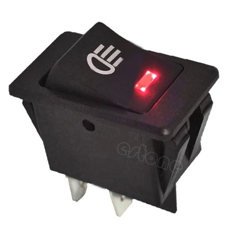 

12V Car Boat Toggle Rocker Switch LED Fog Light On/Off Button 4Pin Rocker Switch for Car Boat Fog Lamp