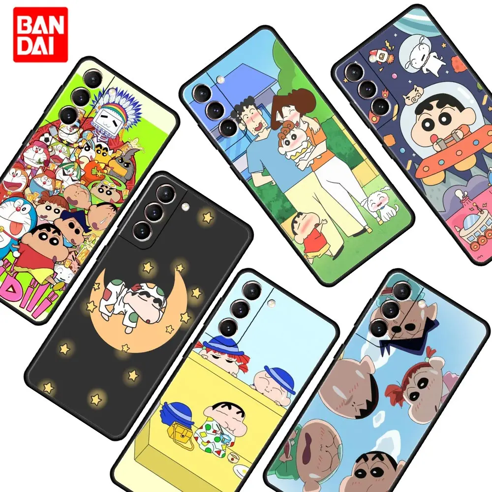 

Cover Case for Samsung Galaxy S22 S21 S20 S10 Plus Ultra FE 5G S22Plus S22Ultra Shell Bag Soft Luxury Cartoon Crayon Shin-Chan