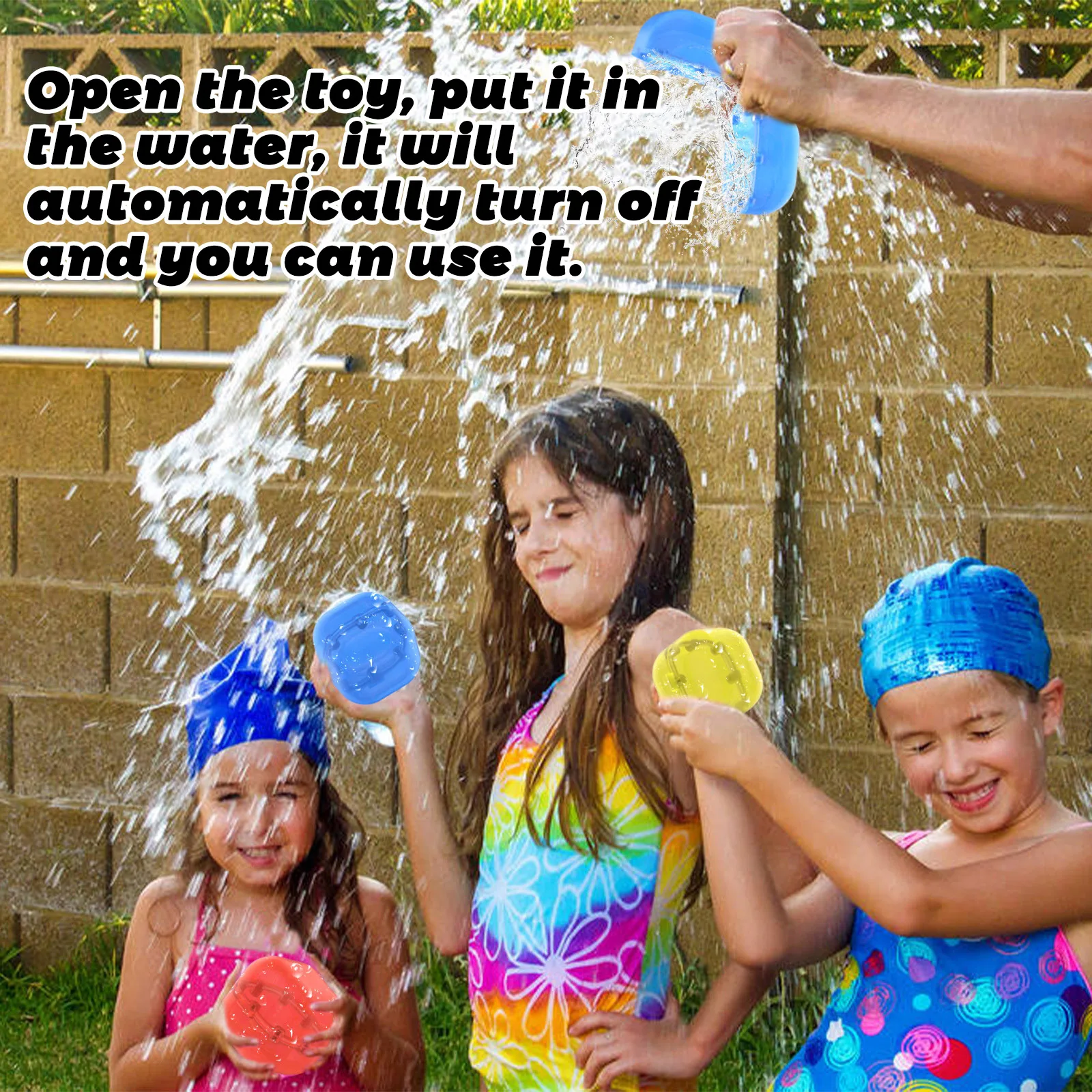 

4PCS Balls Silicone Waterfall Ball Magnet Self-Sealing Water Fight Water Toys Swimming Pool Bath Summer Balloon Toy