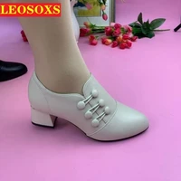 43 plus size women shoes fashion soft bottom comfortable mother shoes sexy pointed double breasted all match women leather shoes