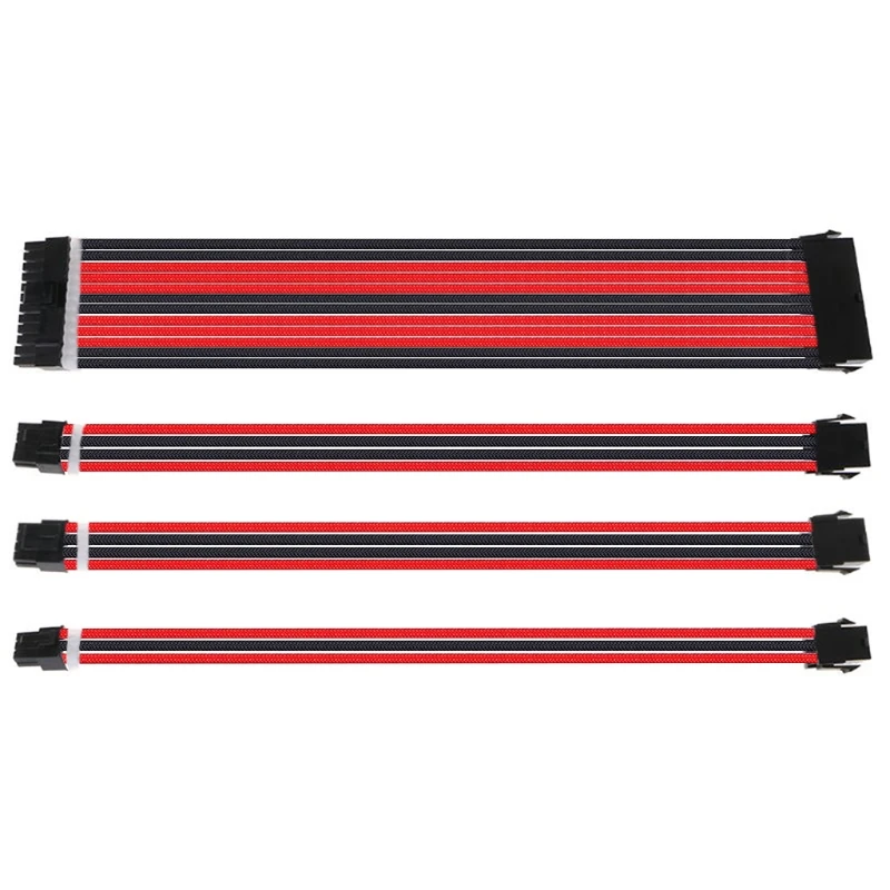 

Basic Extension Cable Kit 30cm/40cm ATX PC GPU CPU 24-PIN 8-PIN 6PIN 4+4PIN Power Supply Sleeved Wire Computer Dropshipping