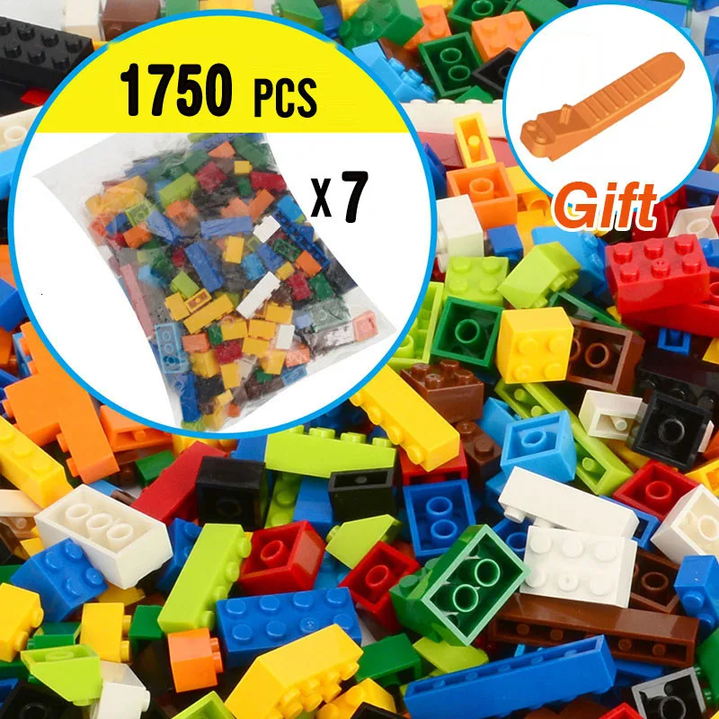 

NEW DIY Colorful Bulk Bricks Classic Building Blocks Compatible With All Major Brands Kids Creative educational toys 250-1750PCS