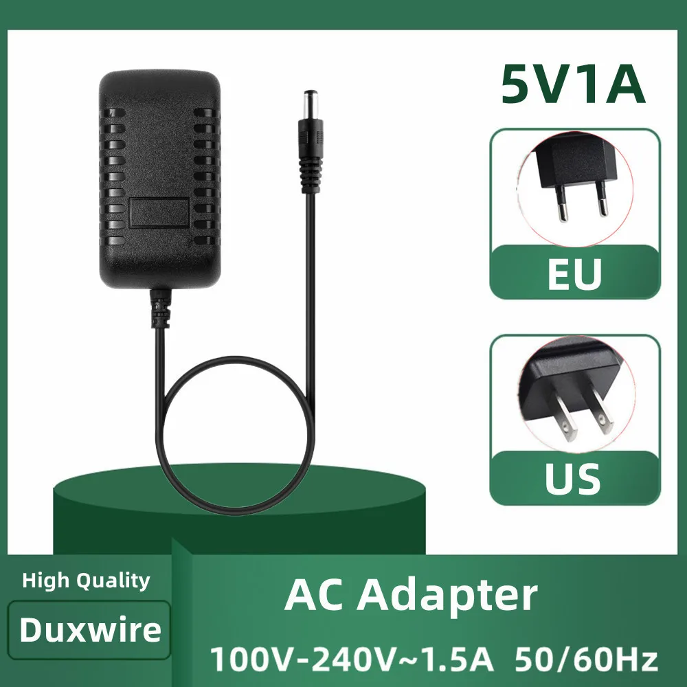 DUXWIRE 5V1A Power Adapter Applicable To Monitor Security Router Bluetooth Speaker Charger EU US