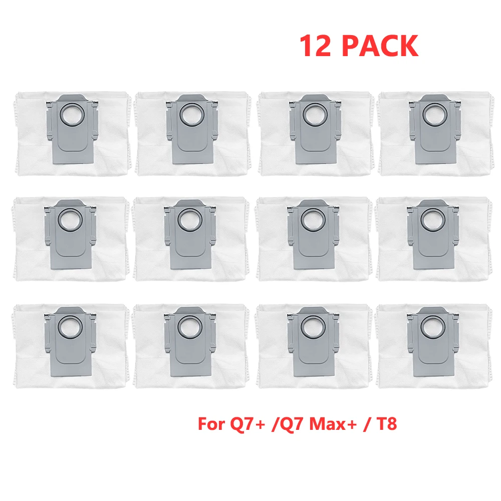 

12PCS Dust Bag For XiaoMi Roborock S7 MaxV Ultra / Q5+ / Q7+ / Q7 Max+ / T8 Robot Vacuum Cleaner Dust Bin Spare Parts