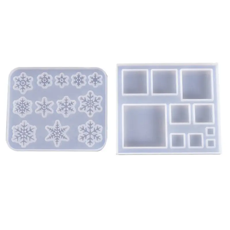 

Square/Snowflake Charms Making Molds for Creative Christmas Pendant Making Mold Crystal Epoxy Resin Jewelry Casting Moul 066C