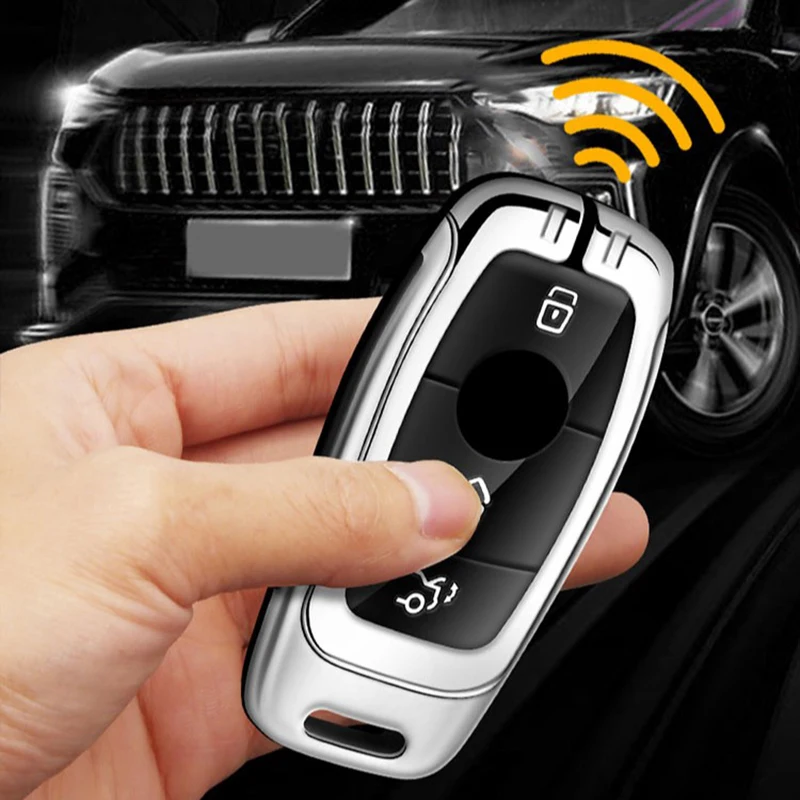 Zinc Alloy Car Key Case For Mercedes Benz CLS300 CLS350 S63 CLS260 W218 W219 Remote Control Protector Key chain Benz key case images - 6