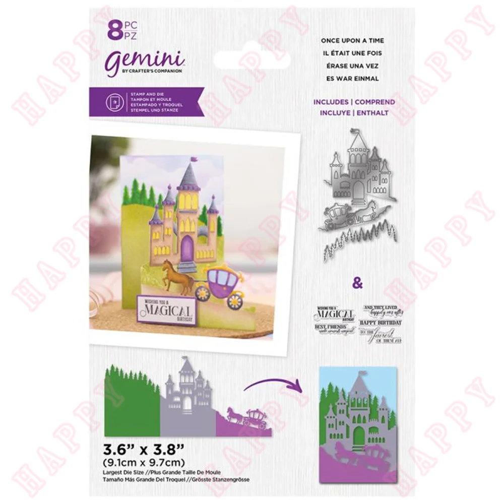 

Metal Cutting Dies And Clear Stamp Once Upon A Time For DIY Craft Make Greeting Card Scrapbooking Decoration Embossing Template