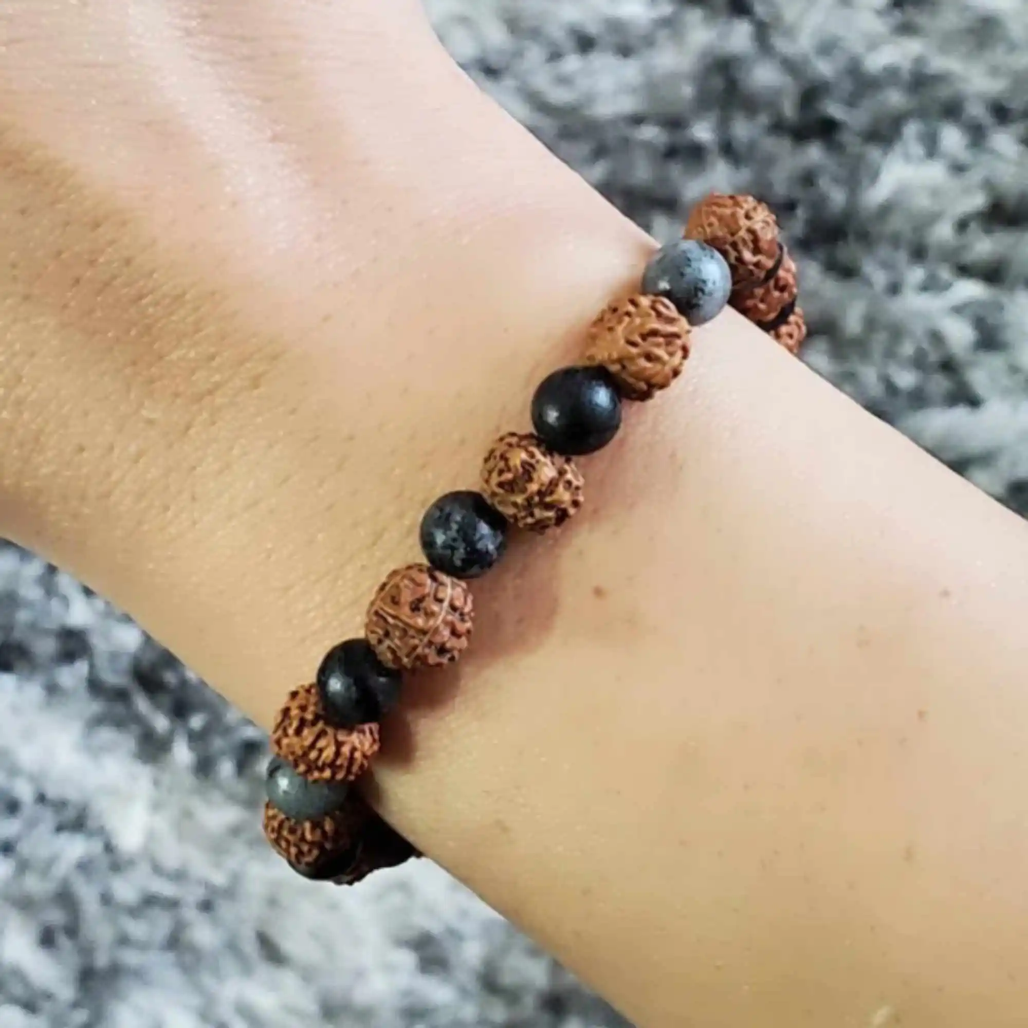 

Натуральная коричневая круглая яшма rudraksha Picasso мраморная яшма браслет медитация духация молитвенный сувенир на День всех святых бисер