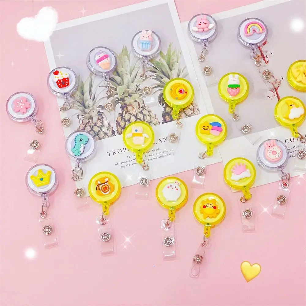 

New 1 Piece Retractable Nurse Badge Holder Cartoon Students Name Card ID Holder Keys Lanyard