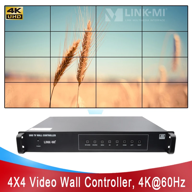 LINK-MI 4K60Hz 6-16 CHs настенный видеоконтроллер для max 16 TVs 4x4 3x4 2x5 3x3 2x3 HDMI DP PIP Mirror Flip 90/180/270 °
