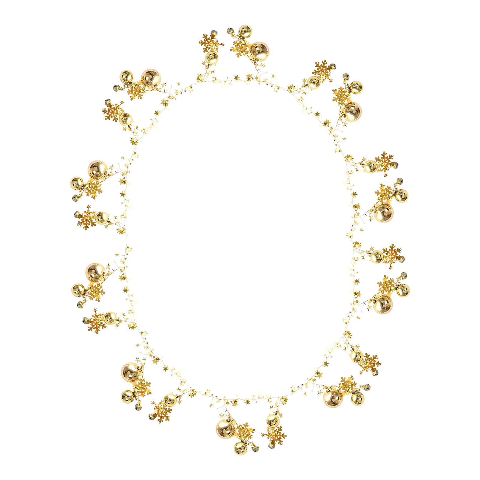 

Christmas Garland Chain Xmastree Hanging Ornament Snowflake Metal Decor Beads Centerpieces Table Fireplaceholiday String Bell